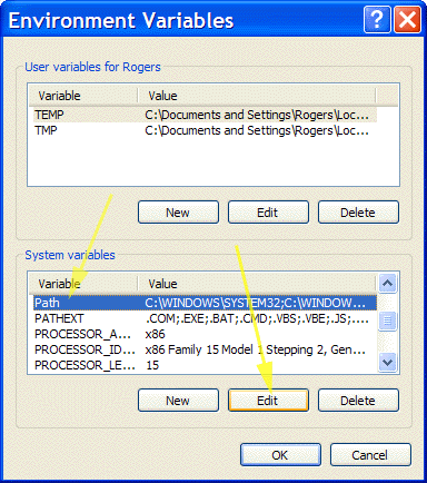 Editing Environment Variables