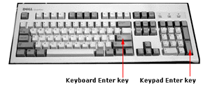 Enter keys on a PC