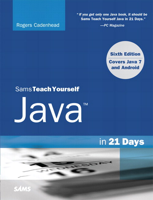 The cover of Teach Yourself Java in 21 Days (6th Edition) by Rogers Cadenhead