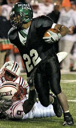 UNT Mean Green player in black jersey for 2006 Florida Atlantic game