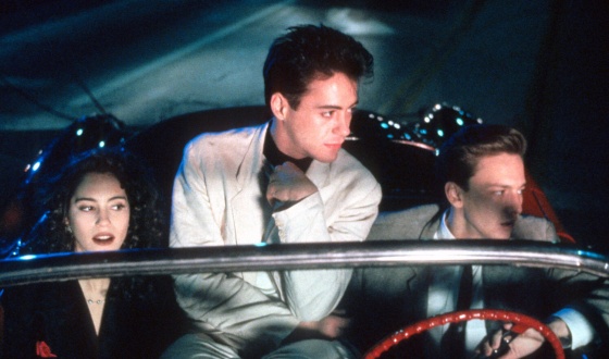 Press photo from the 1987 movie Less Than Zero starring Jami Gertz, Robert Downey Jr. and Andrew McCarthy