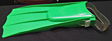 Green plastic swim fin