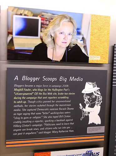 Mayhill Fowler display at the Newseum in Washington DC