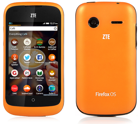 ZTE Open phone running Firefox OS